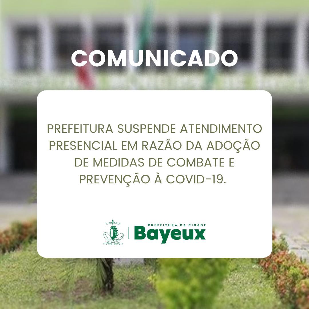 Prefeitura de Bayeux suspende atendimento presencial em repartições públicas por sete dias