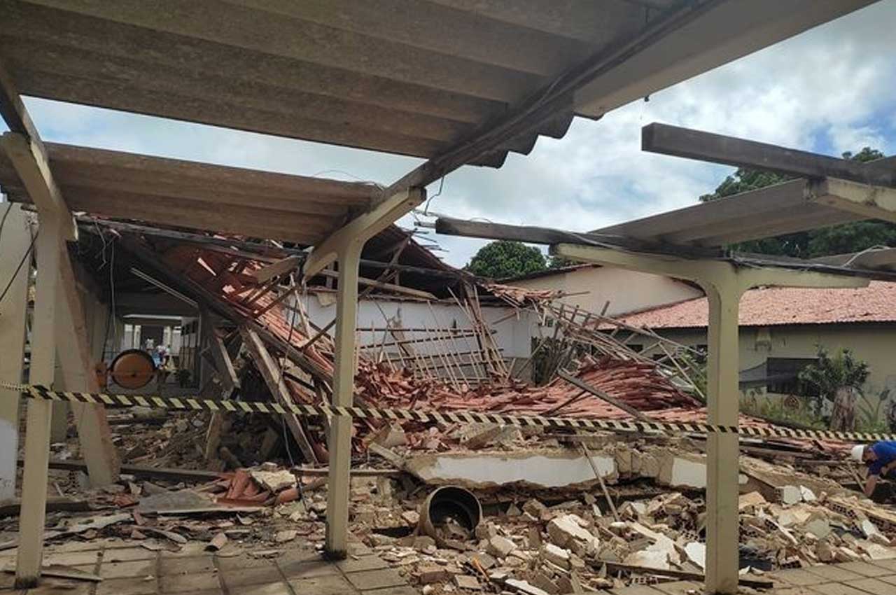 Estrutura de escola desaba e deixa feridos em João Pessoa