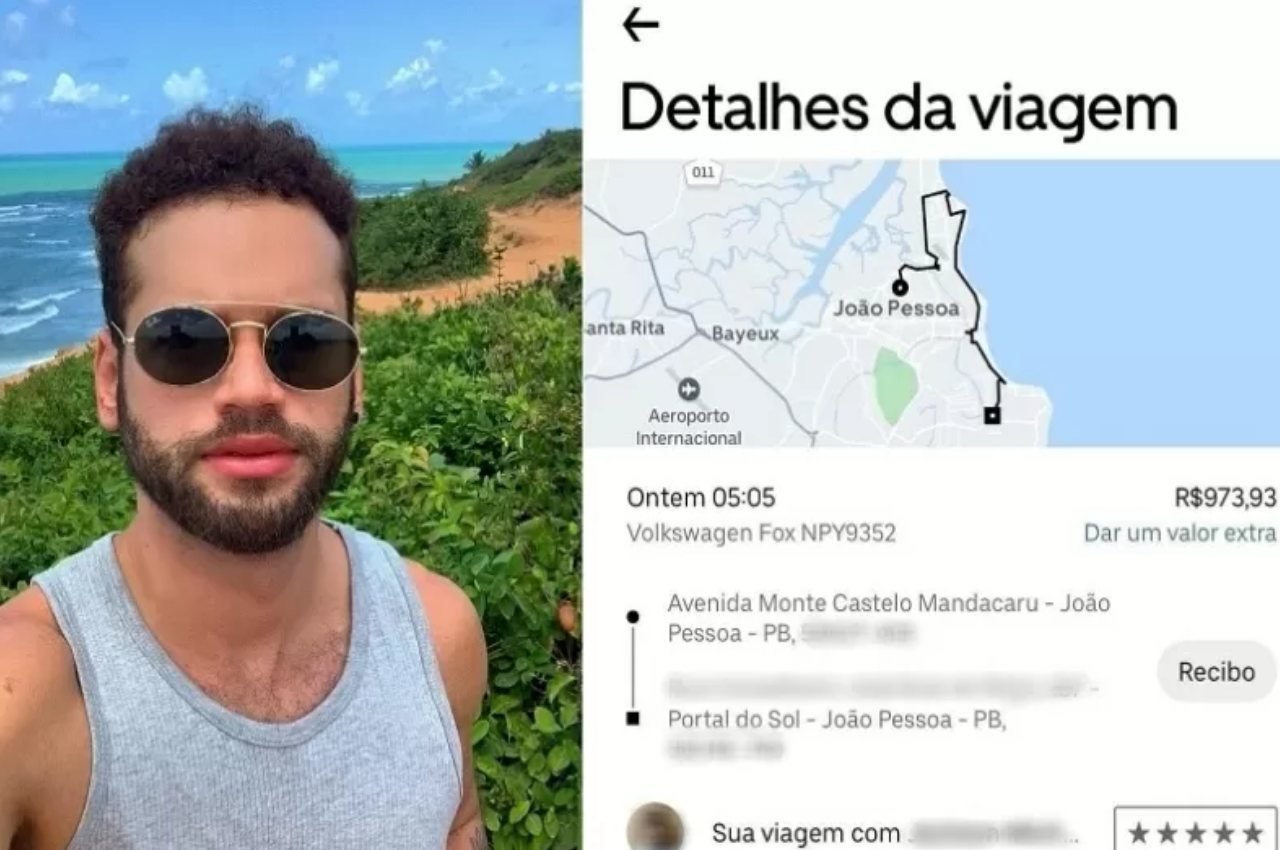 Passageiro é cobrado em R$ 973,93 após viagem de Uber, em João Pessoa 