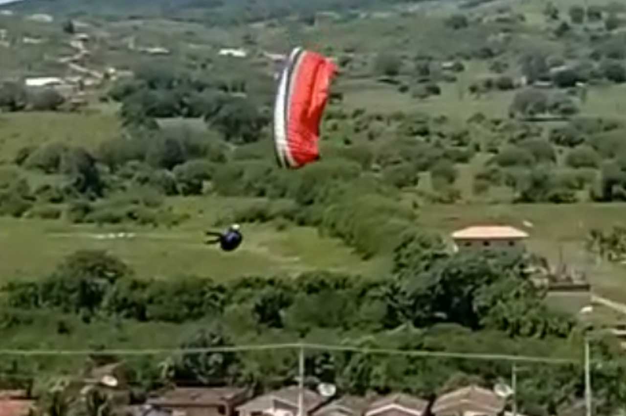 Piloto de parapente morre após perder o controle do equipamento