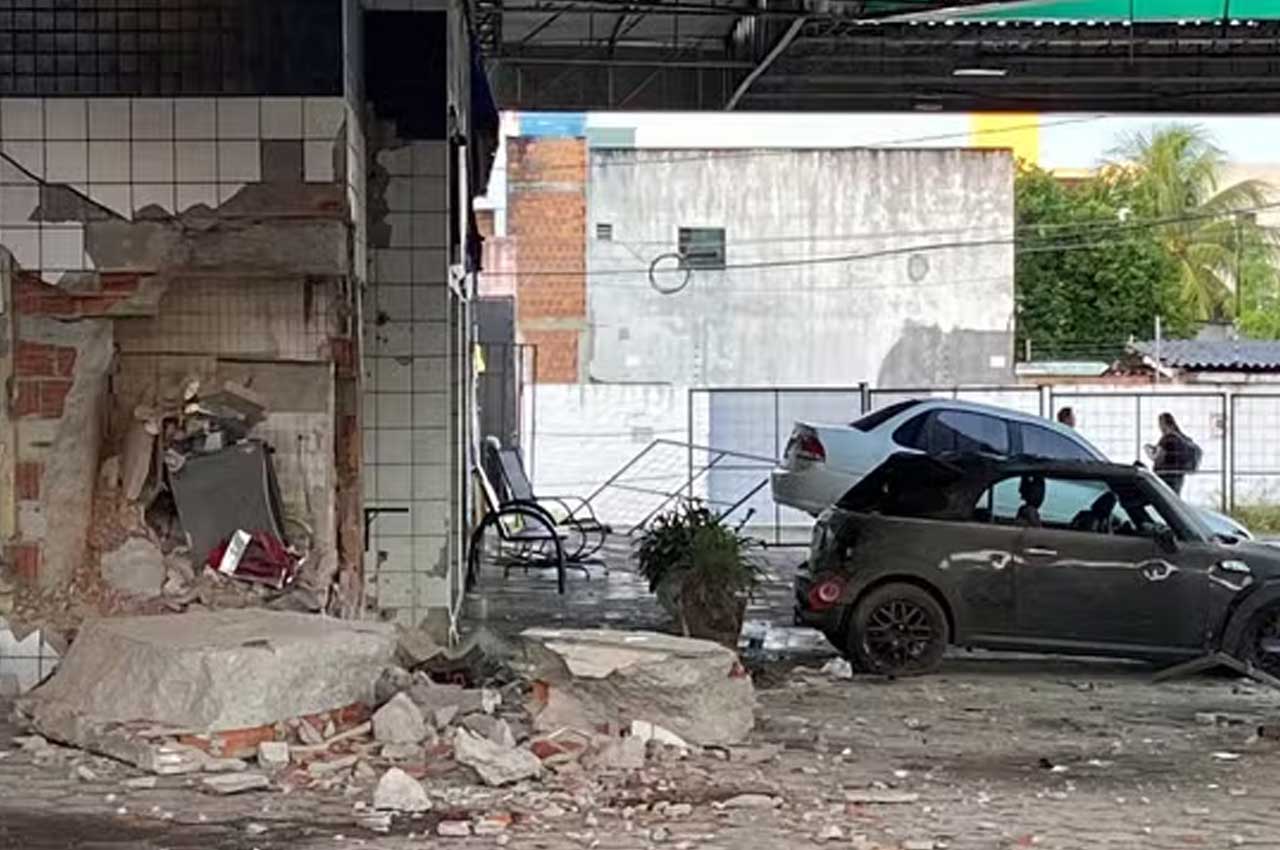 Assalto com explosivos a posto de combustível provoca sustos e destruição em João Pessoa